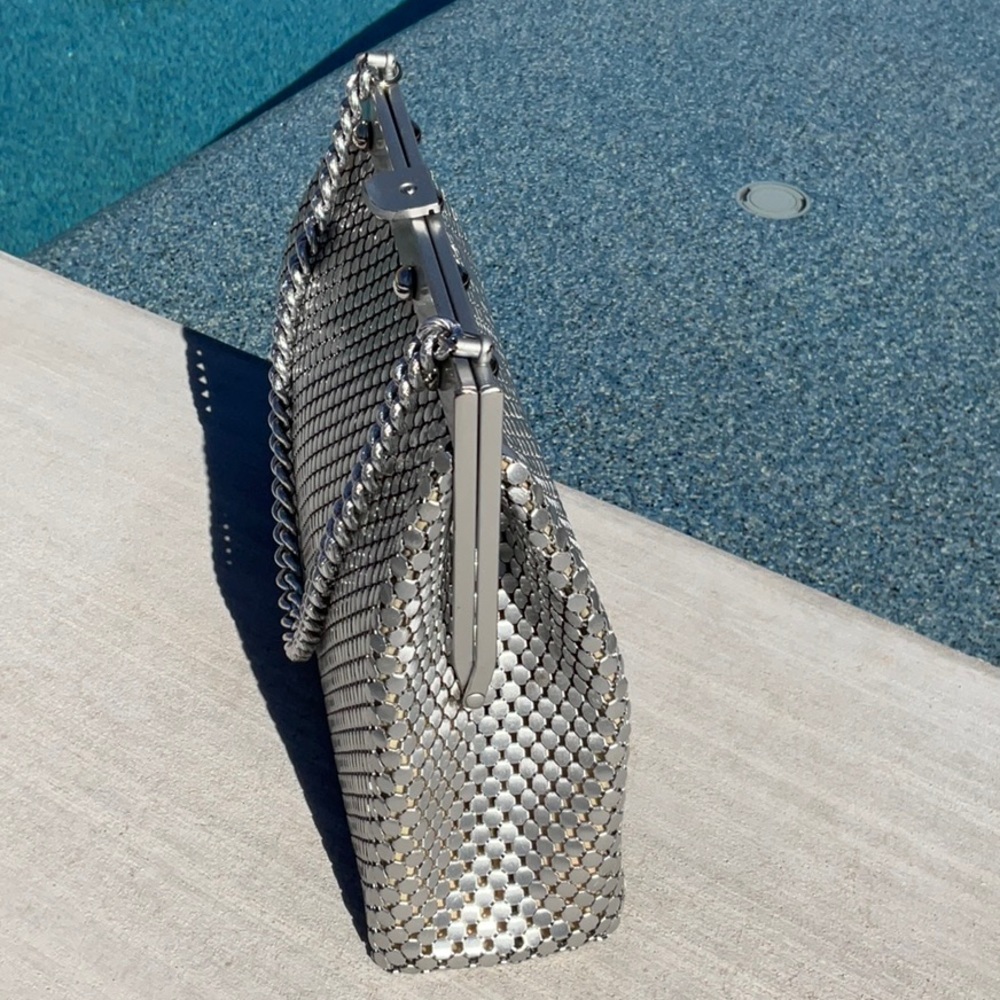 Whiting And Davis Silver Chainmail Satchel - Picture 8 of 16